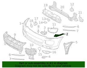 Front bumper mount left wing Porsche Cayenne 958 15-18