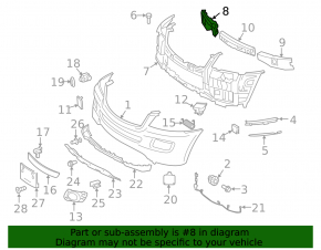 Front bumper absorber right Mercedes W164 ML 06-11