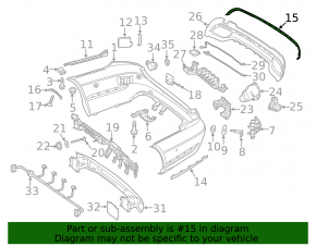 Rear bumper central molding Mercedes E-class W212 14-16