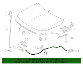 Mercedes CLA 14-19 hood release cable