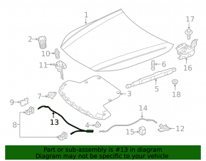Bonnet Lock Release Cable Front Mercedes W213 E 17-23