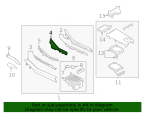 Mazda 6 18-21 black front center console trim, upper right side