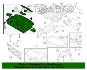 Rear shelf Ford Fusion mk5 17-20 type 8 black