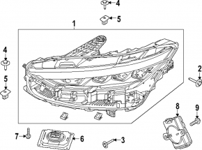 Headlight front left complete Ford Mustang Mach-E 21-23 LED