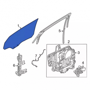 Front right door glass Ford Mustang Mach-E 21-23