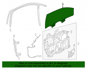 Front right door glass Ford Mustang Mach-E 21-23