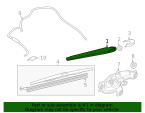 Rear wiper arm for Mazda CX-50 23-25