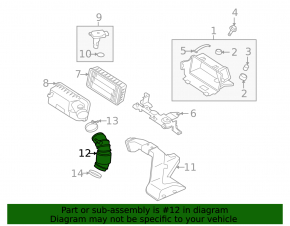 Air duct Mitsubishi Outlander Sport ASX 10-15 2.0 2.4