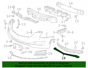 Front Bumper Fastening Center Lower Cadillac ATS 15-18 Rest