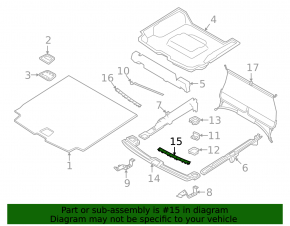 Right trunk opening trim insert for Volvo XC60 18-25, chrome, worn