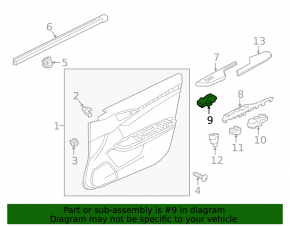 Front Right Window Regulator Honda Insight 19-22