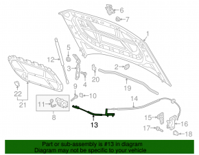 Hood lock release cable front part VW Atlas 18-20 prerest
