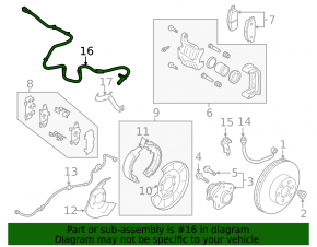 ABS sensor rear left Nissan Rogue 17-20 FWD assembly Korea