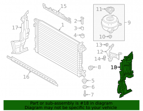 Left radiator deflector for Audi A6 C8 19-25 3.0T