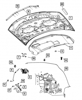 Hood Support Chrysler 200 11-14