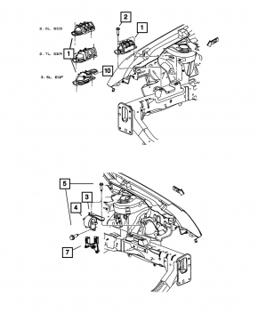 Engine mount left Chrysler 200 11-14 2.4 4-speed