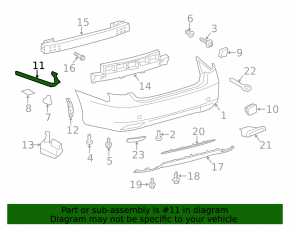 Rear bumper mount, outer left, Lexus LS 13-17 rest.