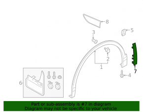 Front left fender arch trim insert for VW Tiguan 18-24 R-Line