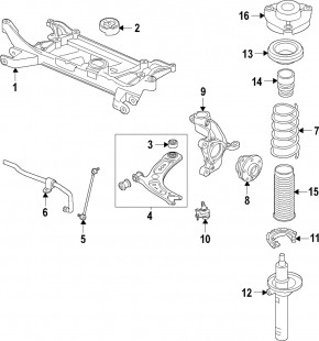 Front subframe VW Golf 15-