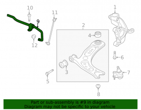 Front stabilizer bar for Volkswagen Golf 22-25 AWD