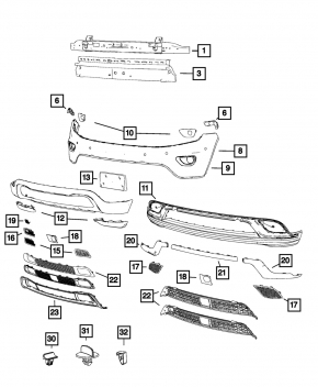 Jeep Grand Cherokee WK2 16-15 Radar Frame
