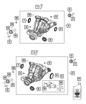 Rear differential gearbox Jeep Grand Cherokee WK2 14-21 RWD 3.6 85k, silent bushing is torn