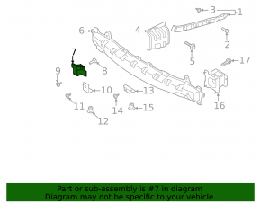 Rear bumper reinforcement bracket, left upper, Kia Sorento 21-24 HEV, PHEV