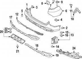 Right rear bumper guard for Kia Sportage 23-25