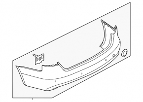 Bare rear bumper Audi A4 B8 13-16 rest for parking sensors