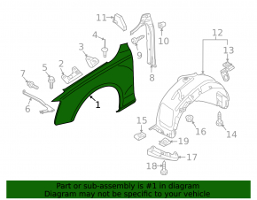 Front right wing Audi Q5 8R 09-12 prerest SIMYI
