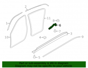 Front right threshold bracket Porsche Panamera 10-16