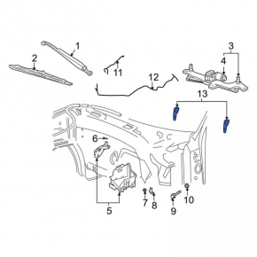 Windshield Washer Nozzle Left Lincoln MKZ 13-16