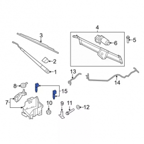 Windshield Washer Nozzle Left Lincoln MKZ 13-16