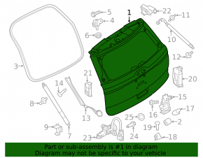 Naked tailgate with glass Ford Explorer 16-19 black G1, bumps, scratches on glass
