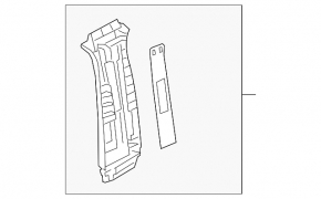 Center pillar trim upper belt right Mazda CX-5 17- gray