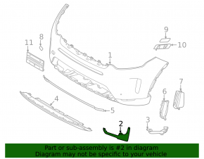 Left front bumper mudguard for Land Rover Discovery Sport 2013-2014
