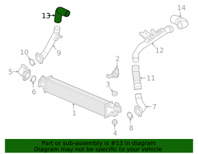 Intercooler pipe right third Honda CRV 17-22 1.5T