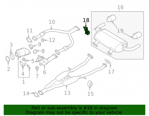 Rear left muffler bracket Infiniti Q50 14-20