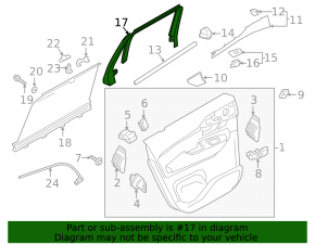 Door trim inner rear rear right Volvo XC90 16-23 under curtain, black