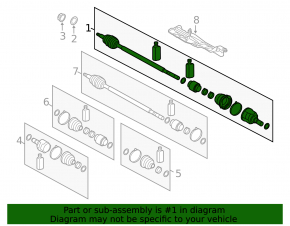 Drive axle shaft front left Hyundai Sonata 11-14 2.0 thread defect