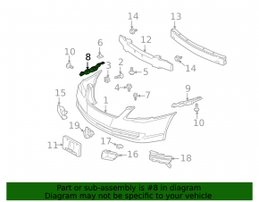 Front bumper mount right Toyota Avalon 05-10