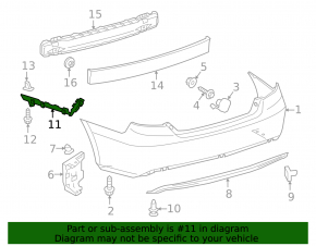 Rear bumper mount right Toyota Camry v55 15-17 usa