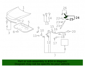 Hood hinge left Lexus ES350 07-12