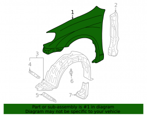 Front left wing Toyota Corolla 03-08