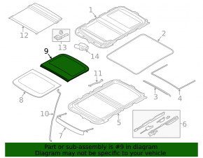 Rear sunroof glass Mini Cooper F56 3d 14-24