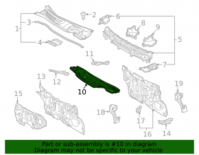Lexus Hs250h 10-12 metal windshield wiper pan