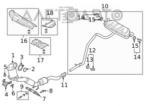Muffler bracket central VW Tiguan 18-24 without rubber