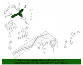 Subaru b9 Tribeca rear right door handle mechanism