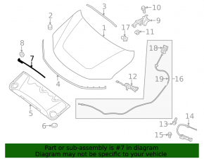 Support bonnet stop Nissan Pathfinder 13-16