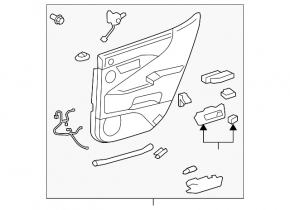 Door trim card rear right Lexus LS460 LS600h 07-12 black